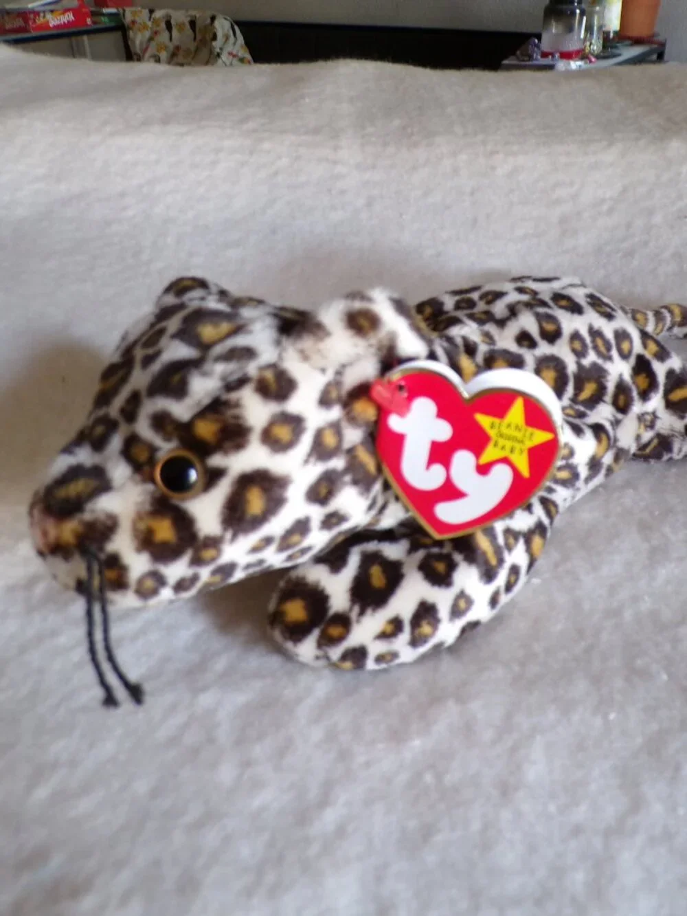 Ty Beanie Baby Freckles the Spotted Leopard Heart Tag with Star